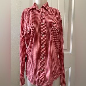 Vintage 70's Western Gingham Button up blouse